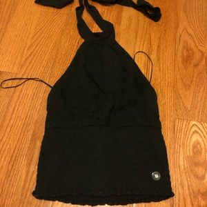 Smocked waist halter blouse